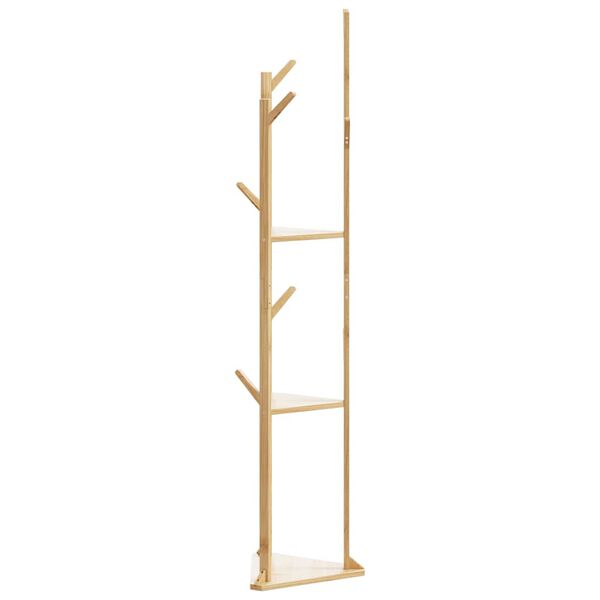 vidaXL Coat Stand Natural Bamboo Tall and Slim Minimalist Coatrack