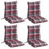 vidaXL Lowback Chair Cushion Set of 4 Red Check Pattern