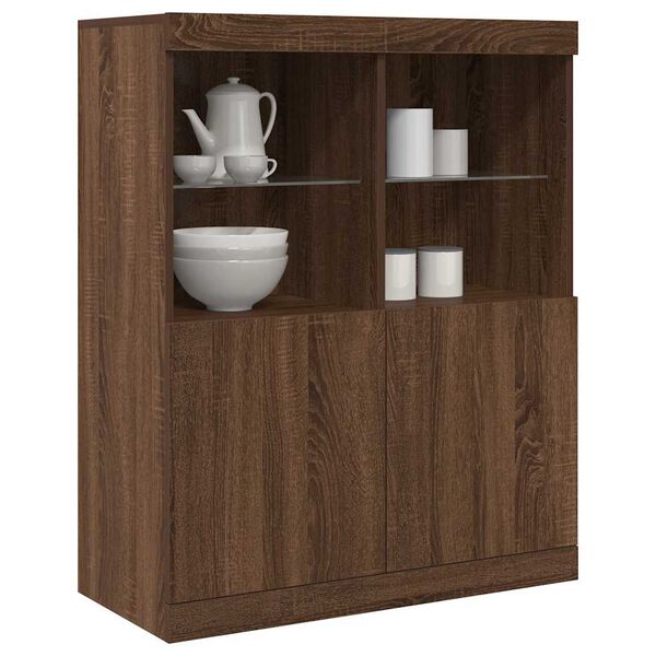 vidaXL Sideboard Brown oak Engineered wood Medium Sideboard