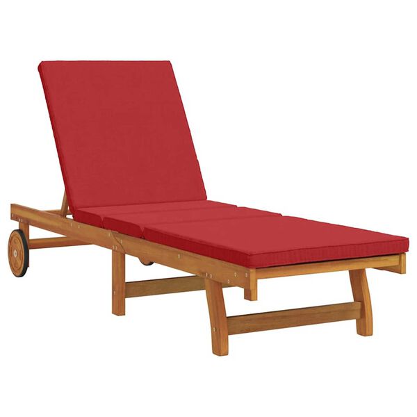 vidaXL Sun Lounger Reclining Brown 63 x 199 x 85cm Solid Acacia wood