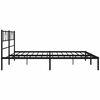vidaXL Bed Frame Black Powder-Coated Steel Super King Bed Frame