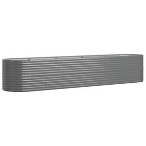 vidaXL Garden Raised Bed Grey Powder-coated steel Large Durable