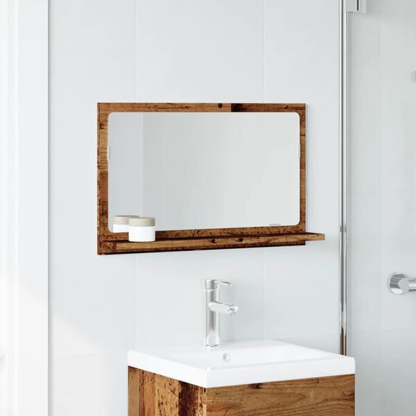 vidaXL Bathroom Mirror Cabinet Old wood Engineered wood, Glass Compact
