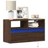 vidaXL TV Wall Cabinet Brown Oak Engineered Wood 31.5x12.2x17.7 in
