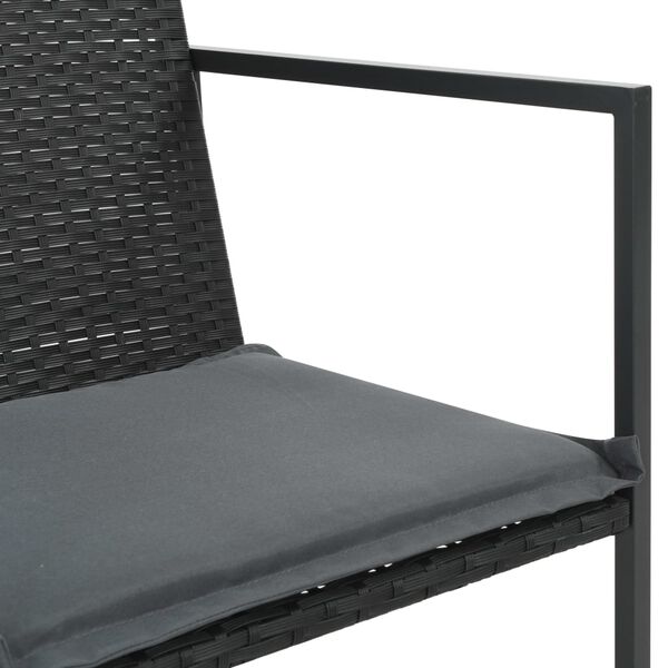 vidaXL Rattan Dining Set Black