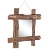vidaXL Mirror Natural Recycled Teak Wood 19.7 x 19.7 in