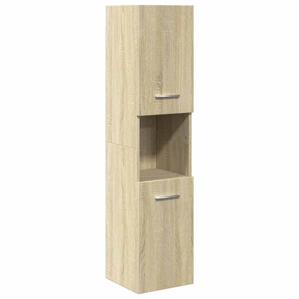 vidaXL Bathroom Cabinet Sonoma Oak Engineered wood Compact Modern