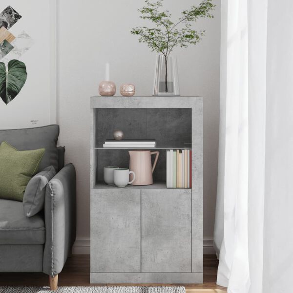 vidaXL Side Cabinet Concrete Grey Engineered Wood Medium Side Cabinet