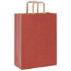 vidaXL Paper Bags 250 pcs with Handles Red 10.2x4.7x13.8"