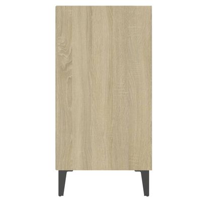 vidaXL Sideboard White and Sonoma Oak 22.4"x13.8"x27.6" Engineered Wood