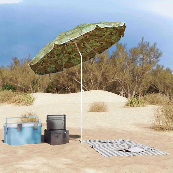 vidaXL Beach Parasol Green 206 x 206 x 212 cm Polyester and Metal