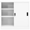 vidaXL Office Cabinet White Steel 35.4 in x 15.7 in x 35.4 in