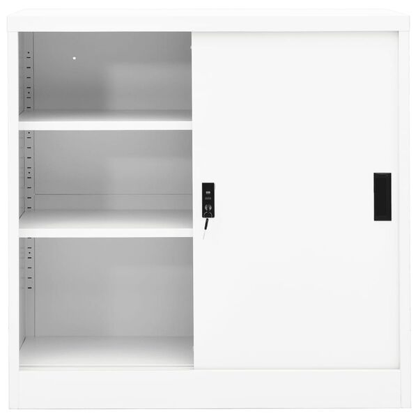 vidaXL Office Cabinet White Steel 35.4 in x 15.7 in x 35.4 in