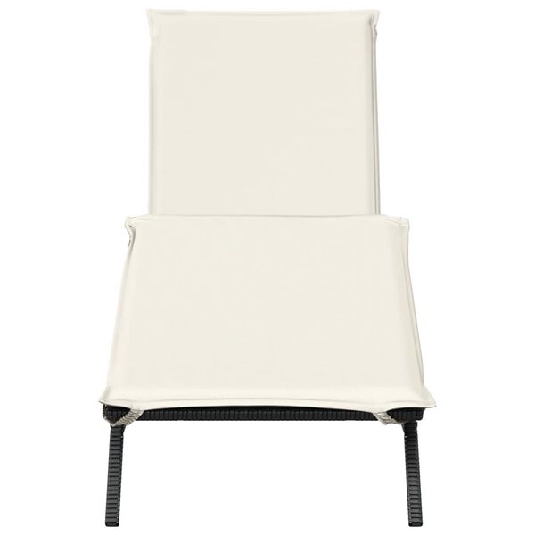vidaXL Sun Lounger Black, Cream White