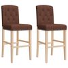 vidaXL Bar Chair Brown Solid rubber wood, Fabric (100% polyester), Foam