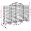 vidaXL Gabion Basket Set of 13 Silver Galvanized Iron Large Durable