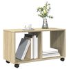 vidaXL Rolling cabinet Sonoma oak Engineered wood 28.3 x 13.0 x 16.7 in