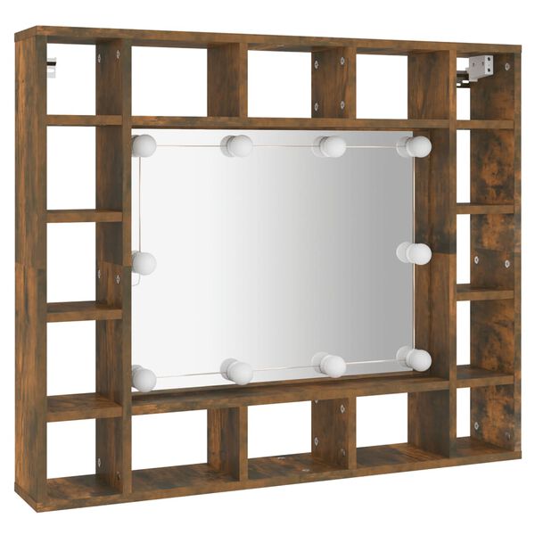 vidaXL Mirror Cabinet Smoked Oak Engineered wood, Glass Medium