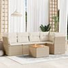 vidaXL Garden Sofa Set Beige Poly Rattan Large Modular Garden Sofa Set