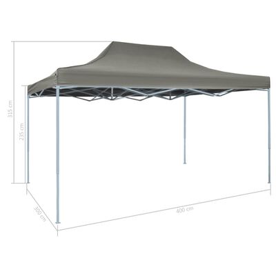 vidaXL Professional Folding Party Tent 9.8'x13.1' Steel Anthracite