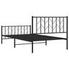 vidaXL Bed Frame Black Powder-Coated Steel Single Bed Frame