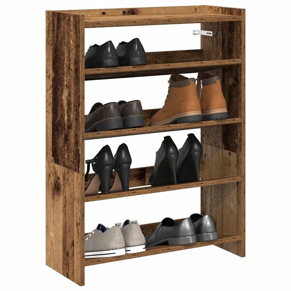 vidaXL Shoe Rack Old wood Engineered wood Slim Shoe Rack Rectangular