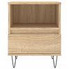 vidaXL Nightstand Sonoma oak Engineered wood, metal Compact Nightstand