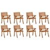 vidaXL Garden Chair Set of 8 Brown Solid acacia wood Medium Durable