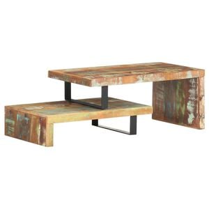 vidaXL Coffee Table Multicolour Solid reclaimed wood, powder-coated iron