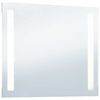 vidaXL Bathroom Mirror Silver Glass 19.7 x 23.6 in Lights