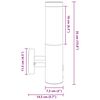 vidaXL Outdoor Wall Light Black 15 x 7.5 x 33 cm Stainless steel
