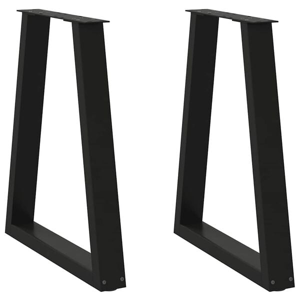 vidaXL Coffee Table Leg Set of 2 Black Steel 19.7 x 28.3 in