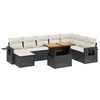 vidaXL Garden Sofa Set Black and Cream White