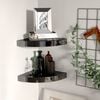 vidaXL Corner Shelf Set of 2 High gloss black Honeycomb MDF