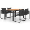 vidaXL Dining Set Black and brown