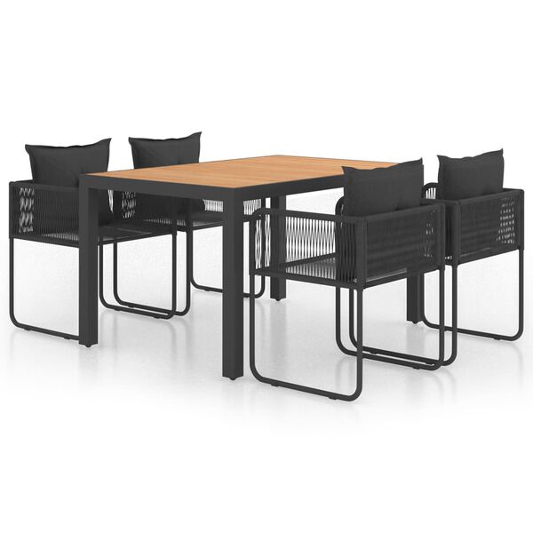 vidaXL Dining Set Black and brown