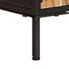 vidaXL TV Cabinet Rough mango wood, black Solid rough mango wood, iron