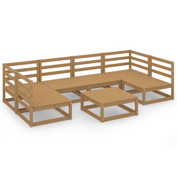 vidaXL Garden Lounge Set Honey brown Solid pine wood Medium Modular