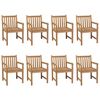 vidaXL Patio Chairs 8 pcs with Gray Cushions Solid Teak Wood