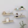 vidaXL Wall Shelf Set of 4 Sonoma Oak MDF 15.7 x 3.5 x 1.2 in Modern