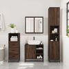 vidaXL Bathroom Furniture Set Brown Oak Engineered Wood, Metal, Glass Tall