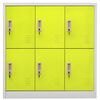 vidaXL Locker Cabinet Set of 5 Light Grey and Green Steel Medium Locks