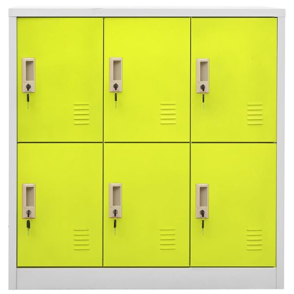 vidaXL Locker Cabinet Set of 5 Light Grey and Green Steel Medium Locks
