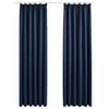 vidaXL Blackout Curtains with Hooks 2 pcs Blue 55.1x96.5"