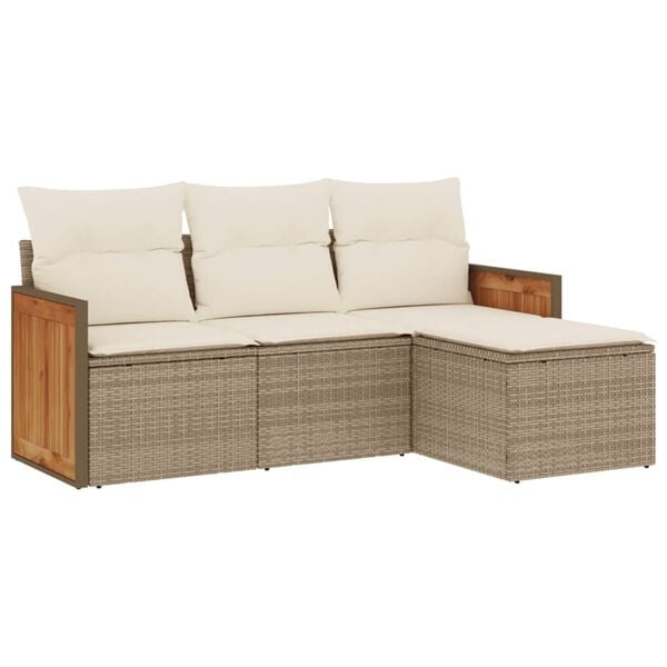 vidaXL Garden Sofa Set Beige, Cream White