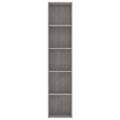 vidaXL Book Cabinet Concrete Gray 15.7"x11.8"x74.4" Engineered Wood