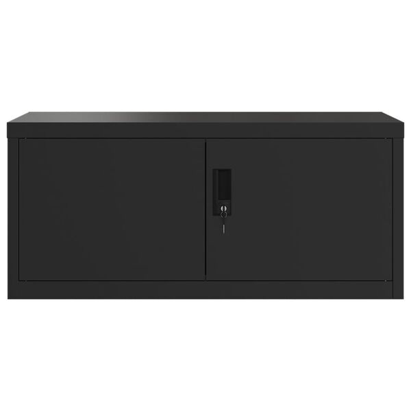 vidaXL File Cabinet Black Powder-coated Steel Medium File Cabinet