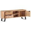 vidaXL TV Cabinet Natural wood Solid Acacia wood, Powder-Coated Steel