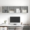 vidaXL Wall-mounted TV Stand Concrete Gray 14.6"x14.6"x56.1" Engineered Wood