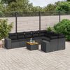 vidaXL Garden Sofa Set Black PE Rattan Large Modular Garden Sofa Set